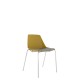 Polypropylene Shell Chair With Upholstered Seat Pad and 4-Leg Chrome Steel Frame